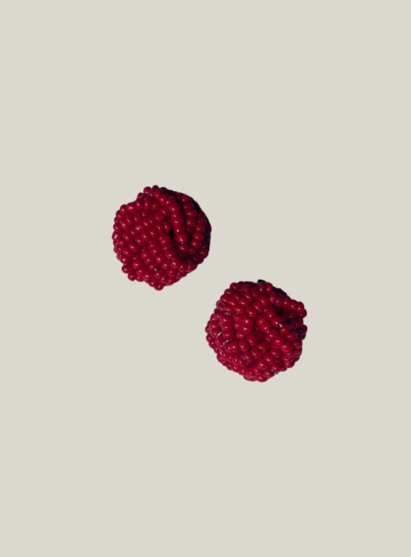 Red Beads Earclips - Cessoi Vintage Treasures